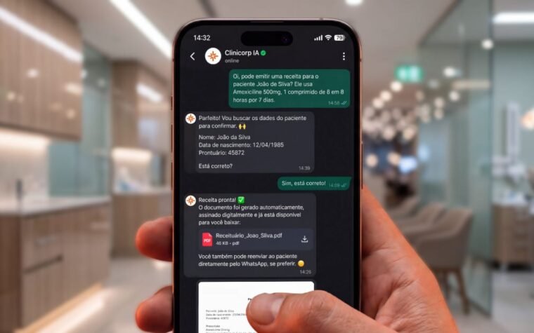 Clinicorp lança primeiro receituário odontológico via WhatsApp do Brasil com IA e assinatura digital