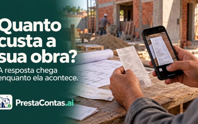 PrestaContas.ai mostra o custo real da obra enquanto ela acontece