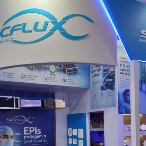 Estande da Sicflux na Hospitalar, que acontece na São Paulo Expo